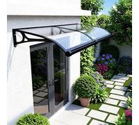 Toldo de aluminio para puerta con techo de protección contra la lluvia y los rayos UV, soporte ABS resistente a la intemperie para entrada al aire libre
