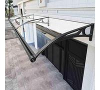 Toldo de aluminio para puerta de entrada con canalones laterales para exteriores, para patios, balcones, jardines y escaleras, diseño transparente, 80 x 200 cm