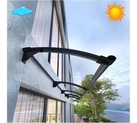 Toldo de aluminio para puerta de exterior, 60 x 330 cm, protección UV contra la lluvia, puerta delantera, patio, refugio solar, diseño de canalón para una mejor defensa contra la intemperie