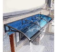 Toldo de aluminio para puerta delantera con panel lateral y canalón al aire libre para patio, balcón, jardín y entrada, 80 x 360 cm / 32x141in