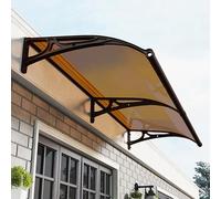 Toldo de aluminio para puerta y ventana, 60 x 150 cm, color azul con soporte negro para sol, rayos UV, lluvia y protección externa, toldo exterior para entrada del hogar