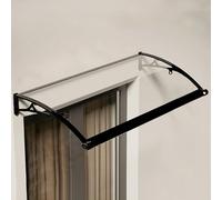 Toldo de aluminio para puertas y ventanas al aire libre, protección contra la intemperie de policarbonato de 120 x 120 cm, cubierta transparente duradera para la entrada del balcón