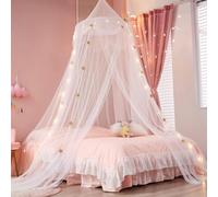 Toldo de cama para niñas, toldo blanco de princesa para cama, tienda de campaña para niños, mosquitera de cúpula extragrande, cubierta de red de cama colgante para decoración de habitación de niñas