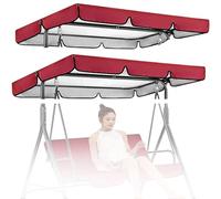 Toldo de Columpio de jardín, Parasol para Columpios de Hollywood,Cubierta UV para Columpio Balancín - Toldo Poliéster Impermeable - Repuesto Jardín/Patio/Pér(Size:77x49x6inch/195x125x15cm,Color:Rojo)