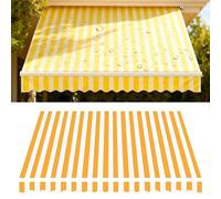Toldo De Exterior De Repuesto, Manual, Retráctil, De Poliéster De 280 G, con Faldón Frontal, para Jardín, Patio Trasero, Terraza, Porche O Terraza. Yellow White Stripes 6x1.5m