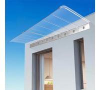 Toldo de exterior para puerta, cubierta de policarbonato, 50 x 400 cm, toldo transparente para ventanas, puertas, balcones, duradero, resistente a la intemperie, diseño elegante
