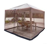 Toldo de malla para exteriores de 300 x 300 cm, tienda de campaña de red de jardín con tubo de agua pesado, cubierta de toldo de patio resistente al viento (ámbar)