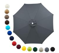 Toldo de Paraguas de Repuesto para 2.7/3.0m 8 Varillas,Toldo de Recambio de Sombrilla,Cubierta de Repuesto de Patio Exterior,Tela de Recambio para sombrilla,Sólo Toldo (Color : Gris, Tamaño : 8 vari