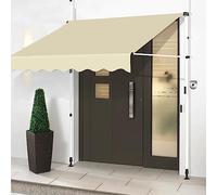 Toldo de patio ajustable para jardín y balcón, toldo de manivela manual, altura ajustable de 3 m, parasol de pared, protección UV al aire libre, cubierta de puerta, fácil instalación