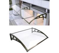 Toldo de patio con panel de policarbonato, toldo de metal resistente a la intemperie, cubierta duradera y elegante para protección al aire libre, ideal para entradas y puertas de patio