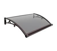 Toldo de policarbonato negro para ventana y puerta, 80 x 180 cm, cubierta de refugio para patio, porche, protección duradera contra la intemperie, toldos para puertas