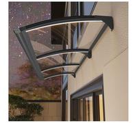 Toldo de policarbonato para entrada al aire libre, canalón integrado, protección UV, protección contra lluvia y nieve, para puerta, ventana, terraza, 100 x 300 cm