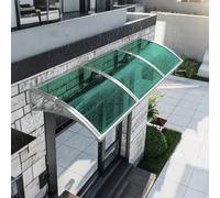 Toldo de policarbonato para entrada de puerta, protección UV/lluvia/nieve, soporte de aluminio, toldo exterior para balcón y garaje, 60 x 340 cm