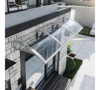 Toldo de policarbonato para entrada de puerta, protección UV/lluvia/nieve, soporte de aluminio, toldo exterior para balcón y garaje, 60 x 340 cm