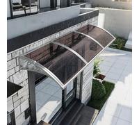 Toldo de policarbonato para entrada de puerta, protección UV/lluvia/nieve, soporte de aluminio, toldo exterior para balcón y garaje, 60 x 340 cm