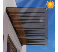 Toldo de policarbonato para exteriores, 50 x 400 cm, color marrón, protección duradera contra la intemperie para puertas, ventanas, balcones, elegante y funcional