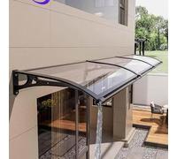 Toldo de policarbonato para puerta, 100 x 120 cm, duradero, resistente a la intemperie, para puerta y ventana, elegante refugio curvado, pantalla silenciosa, protección contra todo tipo de clima