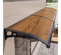 Toldo de policarbonato para puerta, 80 x 440 cm, toldo exterior con soporte de aluminio para protección contra el sol, la lluvia y la nieve, elegante cubierta de entrada del hogar y protector contra