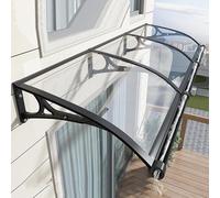 Toldo de policarbonato para puerta de entrada, ventana, refugio al aire libre, silencioso, autolimpieza, toldo de jardín, tamaño grande (80 x 420 cm), resistente a la intemperie y duradero