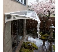 Toldo de policarbonato para puerta delantera con soporte de aluminio, protección UV y lluvia para entrada, balcón y cenador, toldo duradero para exteriores (80 x 150 cm)