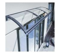 Toldo de policarbonato para puerta, gran toldo impermeable para entrada y ventana (80 x 300 cm) con soporte de acero de plástico para una mayor protección al aire libre