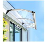 Toldo de policarbonato para puerta, protección contra lluvia y nieve para porche, patio y ventana, refugio al aire libre con sistema de drenaje, toldo de puerta delantera para una mejor defensa contra