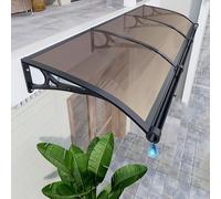 Toldo de policarbonato para puerta, protección UV y lluvia, nieve, grande, 120 x 400 cm, elegante cubierta de entrada, color marrón, refugio al aire libre para la entrada del hogar