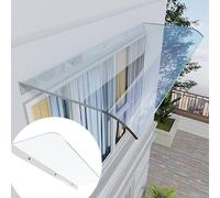 Toldo de policarbonato para puerta, toldo curvado para exteriores para porche y jardín, 20 x 48 pulgadas, fácil instalación, protección contra la intemperie, diseño elegante que mejora el atractivo de