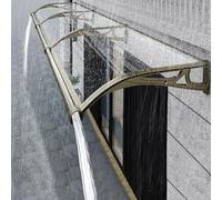 Toldo de policarbonato para puerta, toldo resistente a la intemperie con protección UV, soporte de aluminio de fácil instalación, elegante diseño curvado para entrada al aire libre