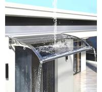 Toldo de policarbonato para puerta, toldo resistente a la intemperie con protección UV, soporte de aluminio de fácil instalación, elegante diseño curvado para entrada al aire libre