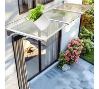Toldo de policarbonato para puerta y ventana para exteriores, protección contra la lluvia para patio y terraza, 100 x 130 cm, cubierta protectora contra la intemperie