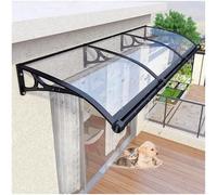 Toldo de policarbonato resistente de 39 x 142 pulgadas, protección UV con soporte de aluminio para patio, porche y jardín, resistente a la intemperie de 0.12 pulgadas de grosor