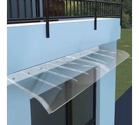 Toldo de policarbonato transparente de 40 x 500 cm, para exteriores, para ventana de garaje, patio, refugio de PVC duradero, resistente a la intemperie, diseño elegante, fácil instalación