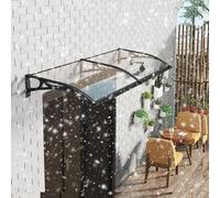 Toldo de policarbonato transparente para puerta/ventana UPF 50+, cubierta para exteriores, protección duradera para patio, porche, terraza, 100 x 160 cm, resistente a los rayos UV, hoja hueca