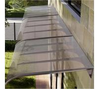 Toldo de policarbonato transparente para uso en exteriores, refugio de PVC para ventana de garaje, patio, gris, 40 x 500 cm, diseño resistente a la intemperie