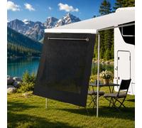 Toldo de protección Solar de 2,4 x 2 m para autocaravanas de 16 pies | Malla de PVC 600D y tejido Oxford; 95 % de protección UV;costuras dobles y ojales; 4 piquetas y un martillo