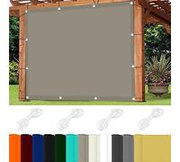 Toldo de protección UV de 1 x 5 m, 98% de poliéster impermeable con ojales y cordones para pérgola, jardín, patio, césped, color caqui