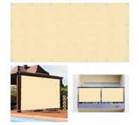 Toldo de protección UV de 3,4 x 3,8 m, toldo de tela de buey 420D con ojales para balcón, terraza, jardín y piscina, color amarillo claro para exteriores, resistente al viento y a la intemperie