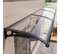 Toldo de puerta ampliable y moderno, refugio de aluminio resistente a los rayos UV para lluvia y sol, tamaño personalizado 100 x 320 cm / 39x126in, cubierta de toldo para exteriores