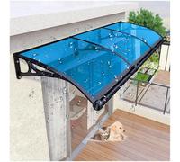 Toldo de puerta de 24 x 24 pulgadas, protección UV y lluvia, soporte de aluminio resistente, color azul, cubierta de refugio para exteriores