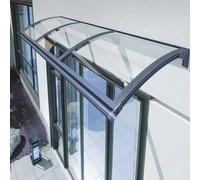 Toldo de puerta de aluminio y policarbonato resistente a los rayos UV, toldo de entrada resistente al viento, tamaño grande, 100 x 140 cm (39 x 55), elegante protección al aire libre para puerta
