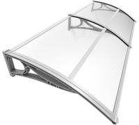 Toldo de puerta de entrada de techo de policarbonato resistente a la lluvia, protección UV 90 x 300 cm, color antracita para ventana, balcón o terraza garaje