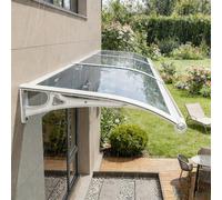 Toldo de puerta para entrada, toldo de ventana exterior con soporte de aluminio, tablero de policarbonato para protección UV y lluvia, cubierta de porche para patio, balcón