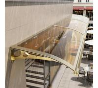 Toldo de puerta para entrada, toldo de ventana exterior con soporte de aluminio, tablero de policarbonato para protección UV y lluvia, cubierta de porche para patio, balcón