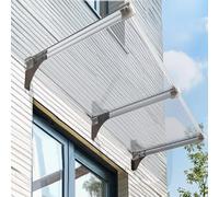 Toldo de puerta transparente resistente a los rayos UV, toldo hueco de policarbonato, protección de entrada delantera, tamaños 40/50/65/80/100/120 cm, cubierta de lluvia para ventana (50 x 140 cm/20 x