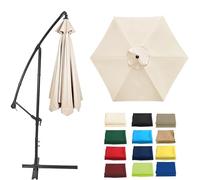 Toldo De Recambio De Sombrilla 2.7M/3.0 M Toldo De Repuesto Sombrilla Para 8 Brazos, Tela De Poliéster Impermeable Protección UV, Para Repuesto Sombrilla Grandes Para Jardín, Patio, Playa, Piscina(Whi