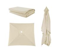 Toldo De Recambio De Sombrilla 200 250 270 300cm 4/6/8 Varillas, Grandes Rectangular Parasol Canopy Reemplazar Tapa, BlancoGris Caqui Dosel De Replacement Para Jardín Mercado Playa(Beige,2X2m)