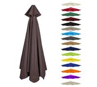 Toldo De Recambio De Sombrilla 6 Varillas/8 Varillas, Cubierta De Repuesto para Paraguas, Impermeable, Anti-Ultravioleta, Poliéster, 300cm 350cm 200cm 230cm 250cm 270cm 280cm(Coffee,6 Ribs: 250CM)