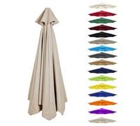 Toldo De Recambio De Sombrilla 6 Varillas/8 Varillas, Cubierta De Repuesto para Paraguas, Impermeable, Anti-Ultravioleta, Poliéster, 300cm 350cm 200cm 230cm 250cm 270cm 280cm(Beige,6 Ribs: 250CM)