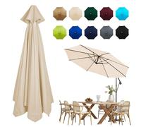 Toldo De Recambio De Sombrilla, Cubierta De Repuesto Para Parasol 6/8 Varillas, 2.0m 2.3m 2.5m 2.7m 3.0m Tela De Toldo De Repuesto, Reemplazo Toldo De Recambio Para Sombrilla De Jardín(Beige,2.3M/8Rib